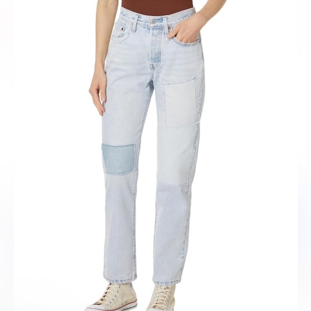 Levi’s Premium Women’s Heritage 501 Original Fit Patchwork Straight Leg Jeans